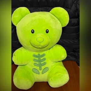 Green Plush Gummy Bear with Decorative Chest